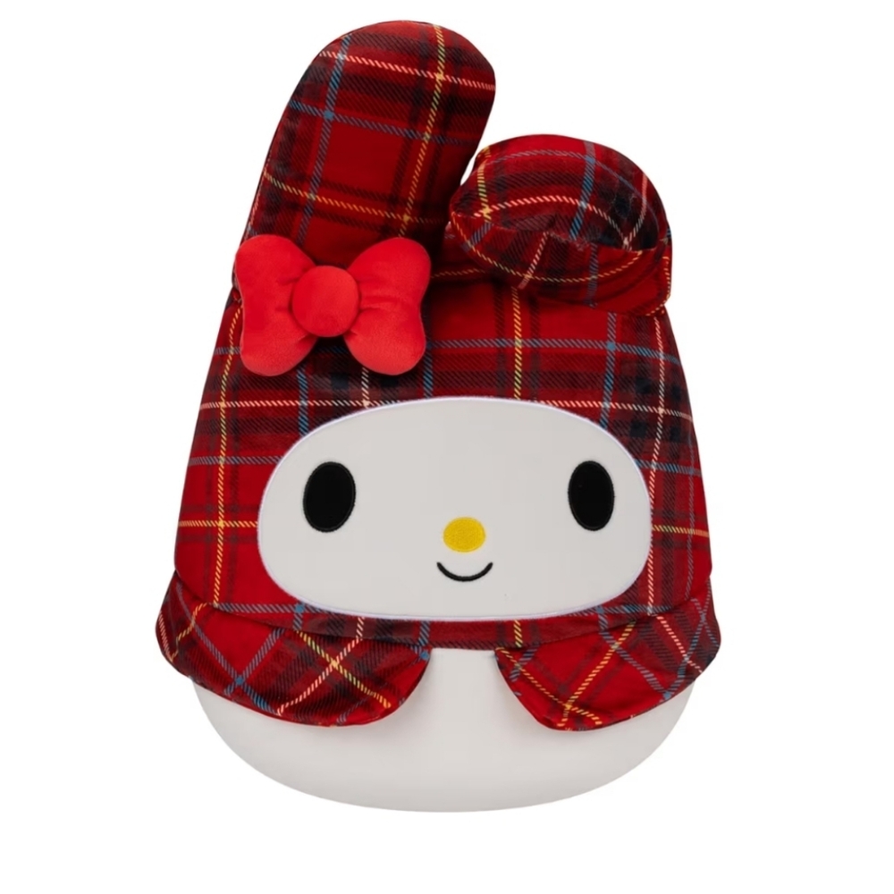 New Squishmallows Kellytoy Plush Hello Kitty Sanrio My Melody Red Plaid 14''